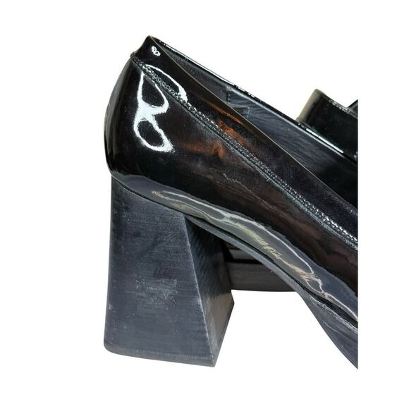 Alohas Take Off Black Patent Leather Loafers 90mm Heel Size 11 US / 41 EU - Picture 6 of 13